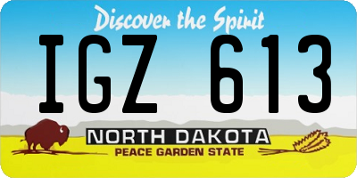 ND license plate IGZ613