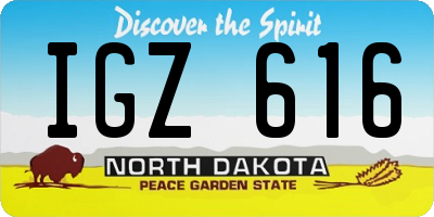 ND license plate IGZ616