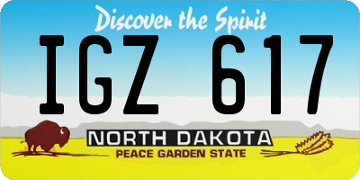 ND license plate IGZ617