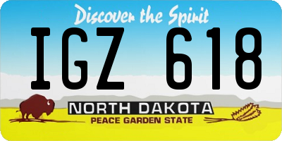 ND license plate IGZ618