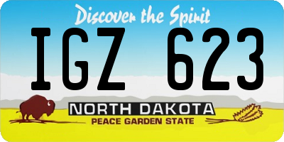 ND license plate IGZ623