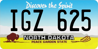 ND license plate IGZ625