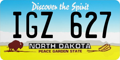 ND license plate IGZ627
