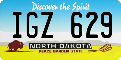ND license plate IGZ629
