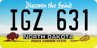 ND license plate IGZ631