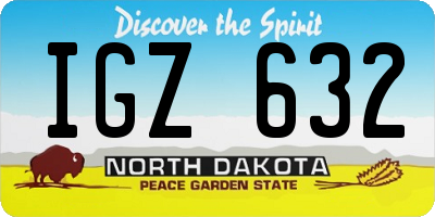 ND license plate IGZ632