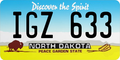 ND license plate IGZ633