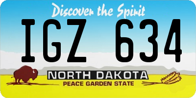 ND license plate IGZ634