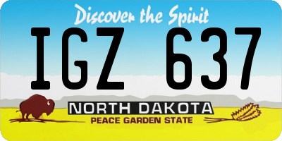 ND license plate IGZ637