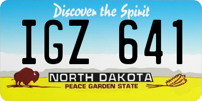 ND license plate IGZ641