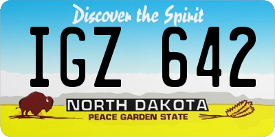 ND license plate IGZ642