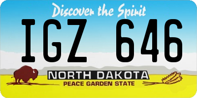 ND license plate IGZ646
