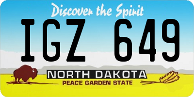 ND license plate IGZ649