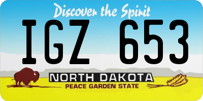 ND license plate IGZ653