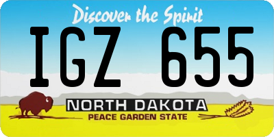 ND license plate IGZ655