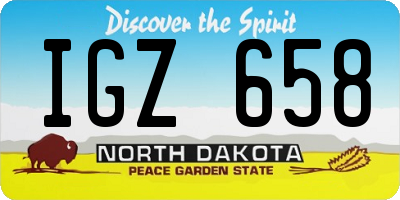ND license plate IGZ658