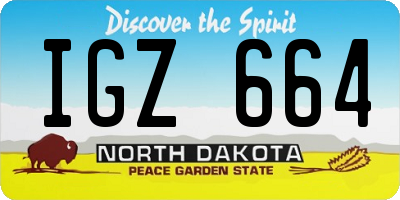 ND license plate IGZ664