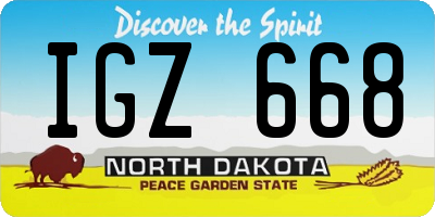 ND license plate IGZ668