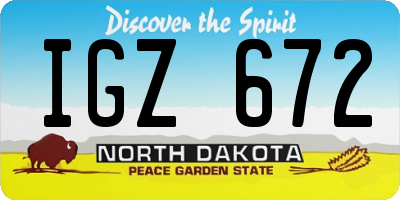 ND license plate IGZ672