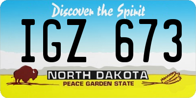 ND license plate IGZ673