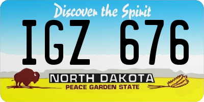 ND license plate IGZ676