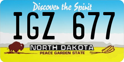 ND license plate IGZ677