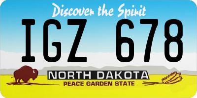 ND license plate IGZ678