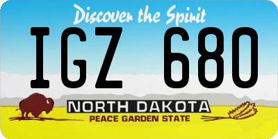 ND license plate IGZ680