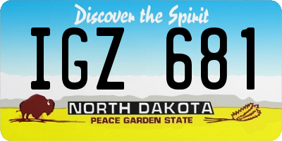 ND license plate IGZ681