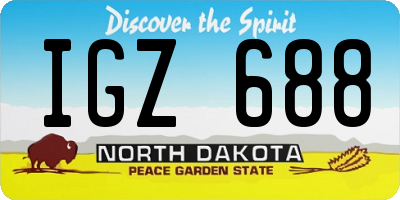 ND license plate IGZ688