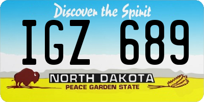 ND license plate IGZ689