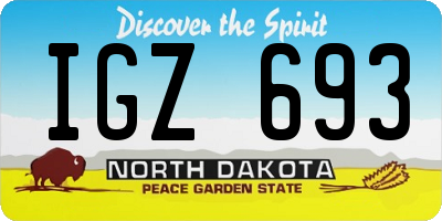 ND license plate IGZ693