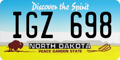 ND license plate IGZ698
