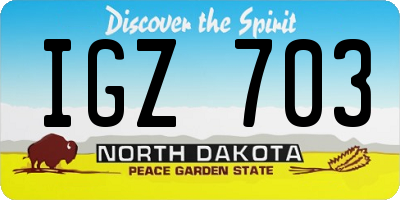 ND license plate IGZ703