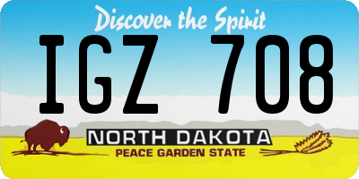 ND license plate IGZ708