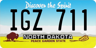 ND license plate IGZ711
