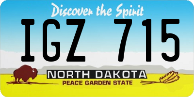 ND license plate IGZ715