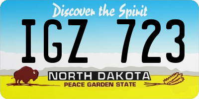 ND license plate IGZ723