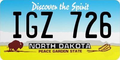 ND license plate IGZ726