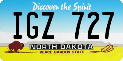 ND license plate IGZ727