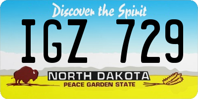 ND license plate IGZ729