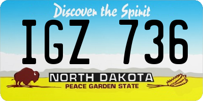 ND license plate IGZ736