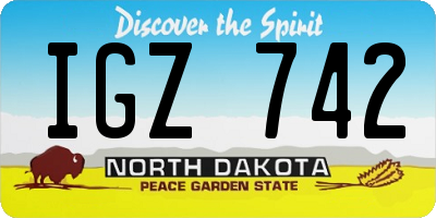 ND license plate IGZ742