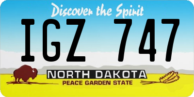 ND license plate IGZ747