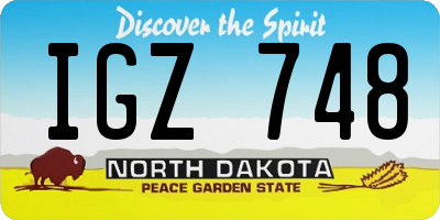 ND license plate IGZ748