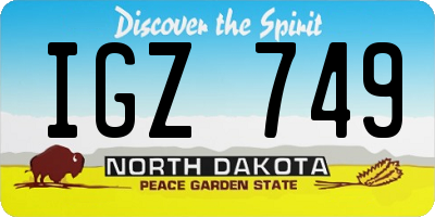 ND license plate IGZ749