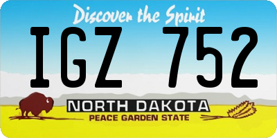ND license plate IGZ752