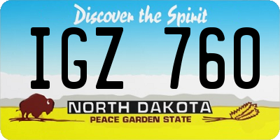 ND license plate IGZ760