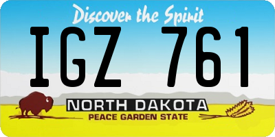 ND license plate IGZ761