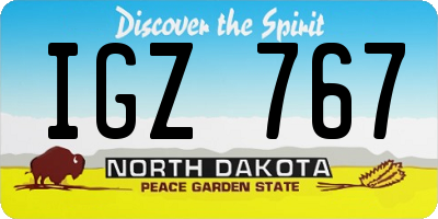 ND license plate IGZ767
